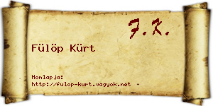 Fülöp Kürt névjegykártya